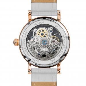Ingersoll 1892 I00404 Ladies The Herald Movement Automatic Case Stainless Steel Dial Skeleton Strap Leather White