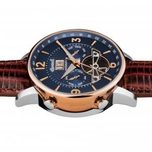 Ingersoll 1892 I00703 Mens The Grafton Movement Automatic Case Stainless Steel Dial Blue Strap Leather Brown Matt