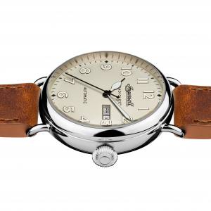Ingersoll CHRONICLE I03404 Mens The Trenton Movement Automatic Case Stainless Steel Dial Cream Strap Leather Tan Matt