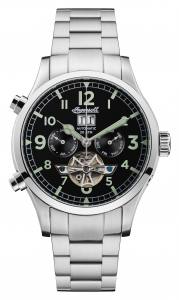 Ingersoll DISCOVERY I02103 Mens The Armstrong Movement Automatic Case Stainless Steel Dial Black Bracelet Stainless Steel Silver