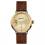 Disney Ingersoll ID01201 Herrenuhr The Trenton Union Quarzwerk Edelstahl poliert Ziffernblatt creme Band Lederband braun