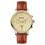 Ingersoll I00603 Mens Watch The Grafton Chronograph Quartz Stainless Steel Polished Dial Cream Strap Strap  Color  Tan