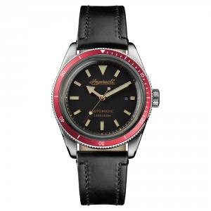 Ingersoll DISCOVERY I05003 Mens The Scovill Movement Automatic Case Stainless Steel Dial Black Strap Leather Black Matt