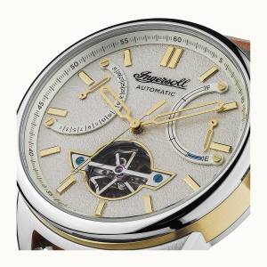 Ingersoll DISCOVERY I06702 Mens The Triumph Movement Automatic Case Stainless Steel Dial Silver Strap Leather Tan Matt